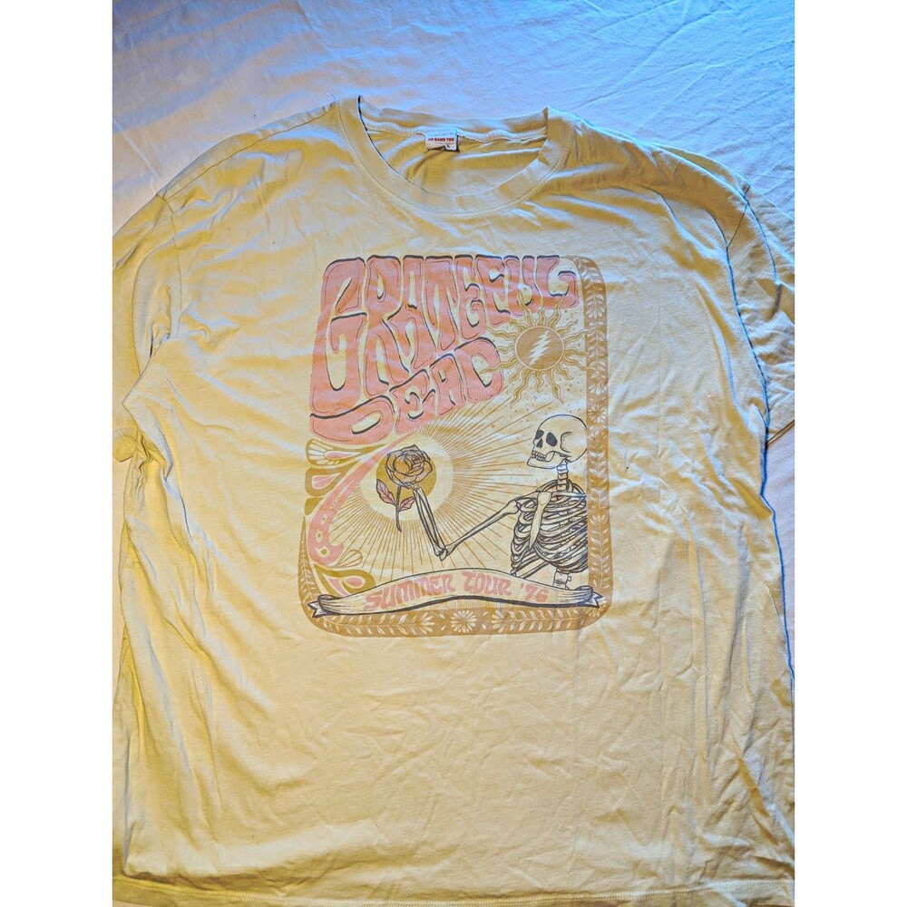 Anvil Grateful Dead Summer Tour 76 Beige Graphic Print Crew Neck Tee Mens M